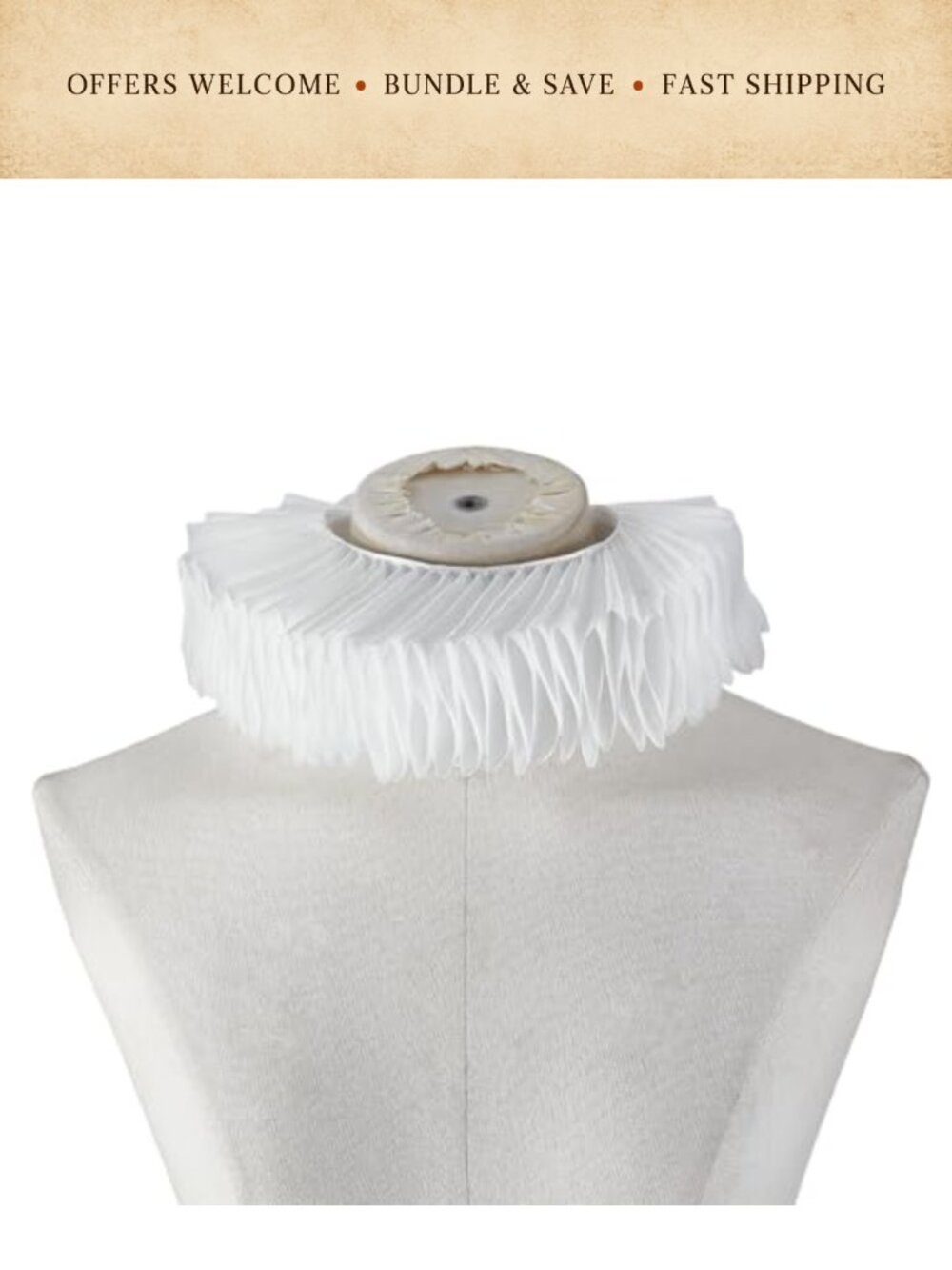 Elizabethan Ruffle Collar Polyester Renaissance Clown Cosplay Costume